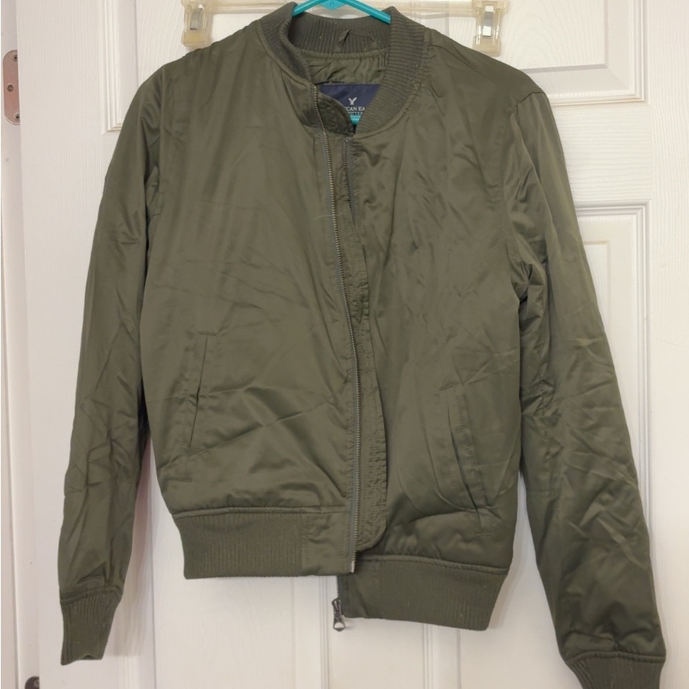 American Eagle Outfitters Khaki Bomber Jacket